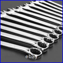 US 12× Flexible Car Repair Tool Head Metric Ratcheting Wrench Spanner 8-19mm Set