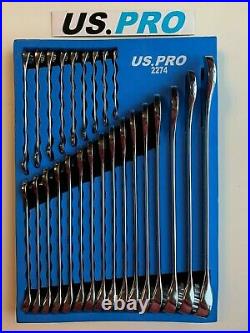 US PRO Tools 25pc Metric Combination Spanner Set 6-32mm Foam Tray NEW 2274