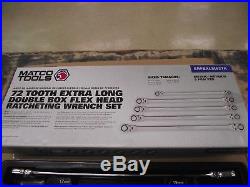 Used Matco Tools double box flex head ratcheting wrench set SRFBXLM52TA