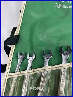 Vintage 14 Piece S-K Tools SAE Combination Wrench Set 1713 Roll Pouch. USA