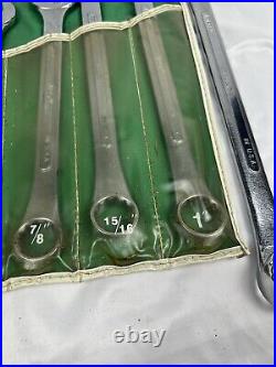 Vintage 14 Piece S-K Tools SAE Combination Wrench Set 1713 Roll Pouch. USA