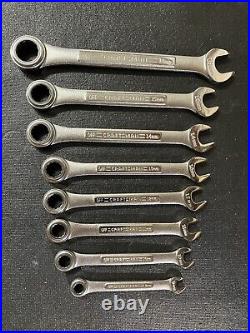 Vintage Craftsman 8pc Metric Ratcheting Combination Wrench Set 42445 USA