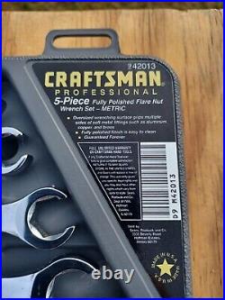 Vintage Craftsman Professional USA Metric 6pc Polished Flare Nut Line Wrench Set