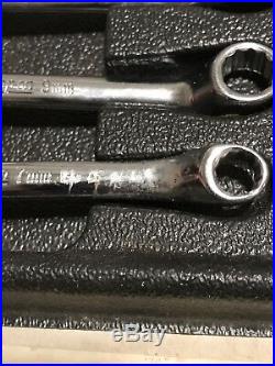 Vintage Snap On Xsm608 8 Pc Metric Short Wrench Set 10 ° Xsm67 Xsm1820 W /box