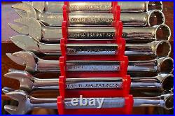 Vintage Snap-on Tools 10pc 10-19mm Metric 12pt Short Combination Wrench Set USA