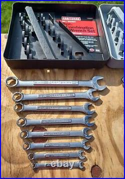 Vtg NOS CRAFTSMAN 16pc METRIC 46892 & SAE 46891 6pt. Combination Wrench Set USA