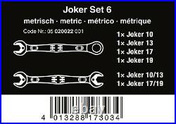 Wera 6000/6002 Joker Ratcheting Combination Wrench Set Metric 05020022001