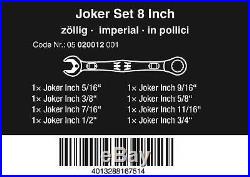 Wera Tool Joker Imperial Combination Wrench Ratcheting Holding Function Set 8 Pc