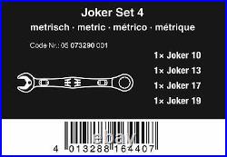 Wera Tool Joker Ratchet Combination Wrench Spanner Set 4 Pc Metric