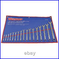 Westward 4Pl91 Combination Wrench Set, Satin, 7-27Mm, 17Pc