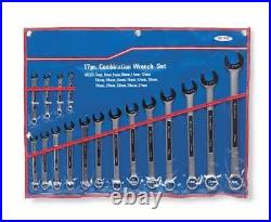 Westward 4Pl91 Combination Wrench Set, Satin, 7-27Mm, 17Pc