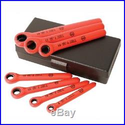 Wiha 21290 Ratchet Wrenches, Metric with Insulated Handle, 7 Piece Set