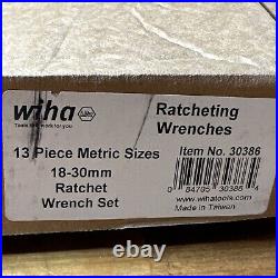 Wiha 30386 13-Piece Metric 18-30mm Combination Ratcheting Wrench Set New