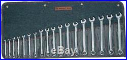 Wright Tool 958 Full Polish Metric Combination Wrenches 7mm 24mm 18-Piece